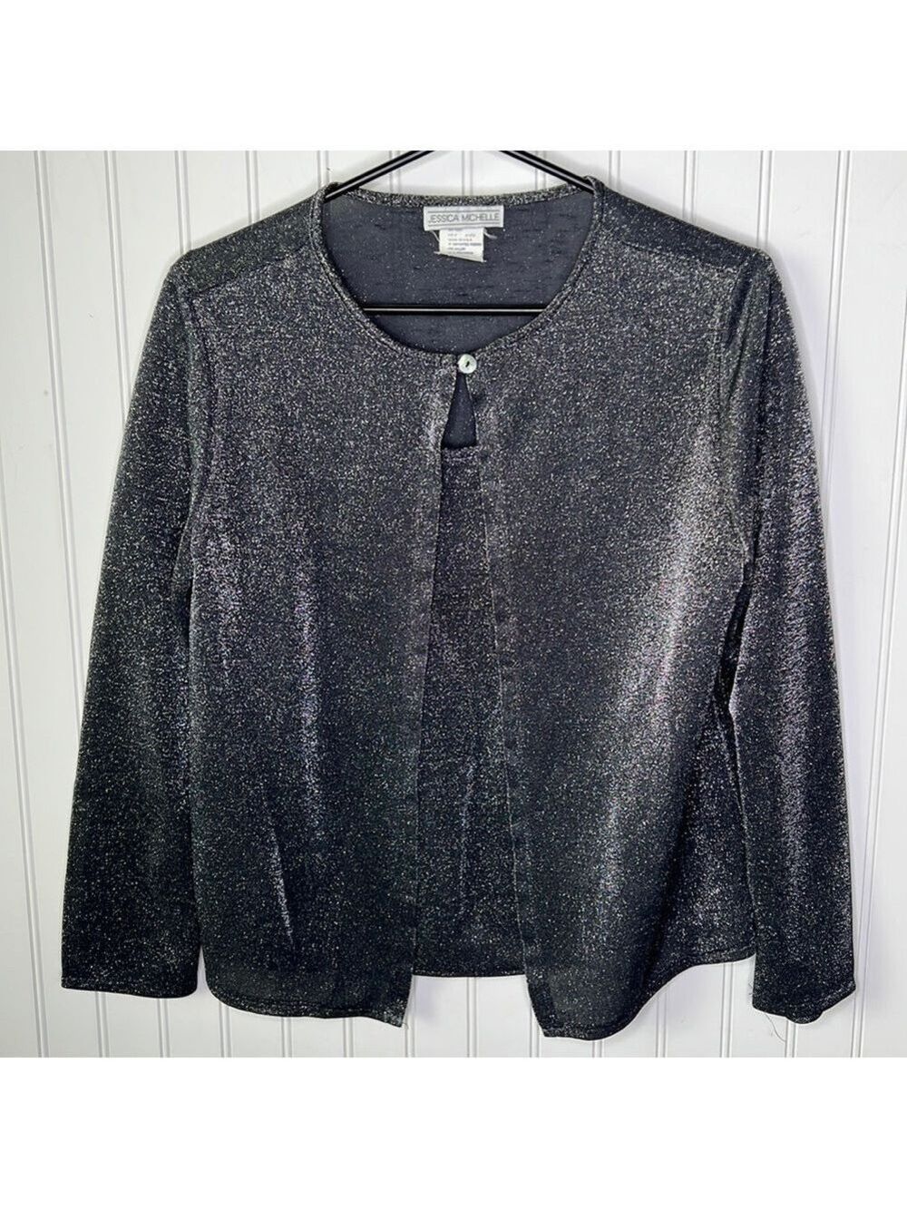 Dark Gray Sparkles Evening Top Size Medium